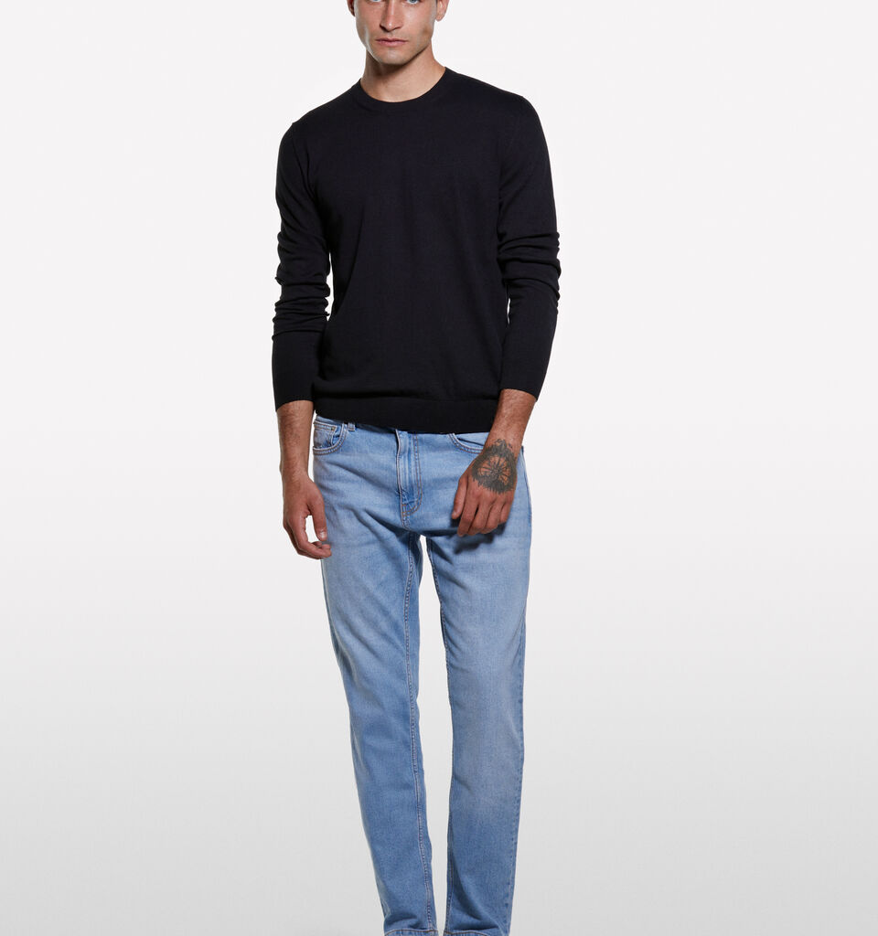 Schwarzer Pullover mit Rundhalsausschnitt - rundhalspullover für herren - Schwarz | Sisley image number 1